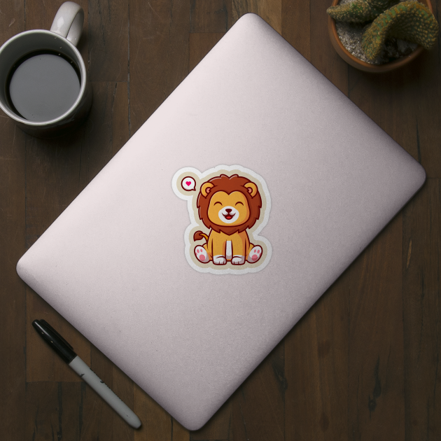 Cute Lion Sitting Cartoon by Catalyst Labs